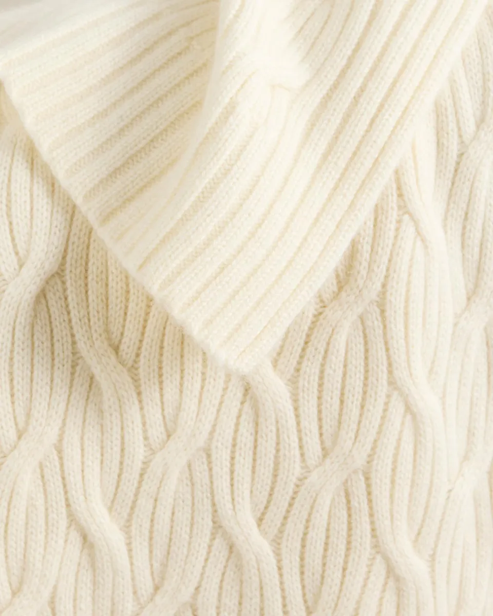 Sofia Cashmere Modern Cable-Knit Cashmere Throw, 56" x 72" | Thumbnail 4 Sofia Cashmere Modern Cable-Knit Cashmere Throw, 56" x 72" | Thumbnail 4