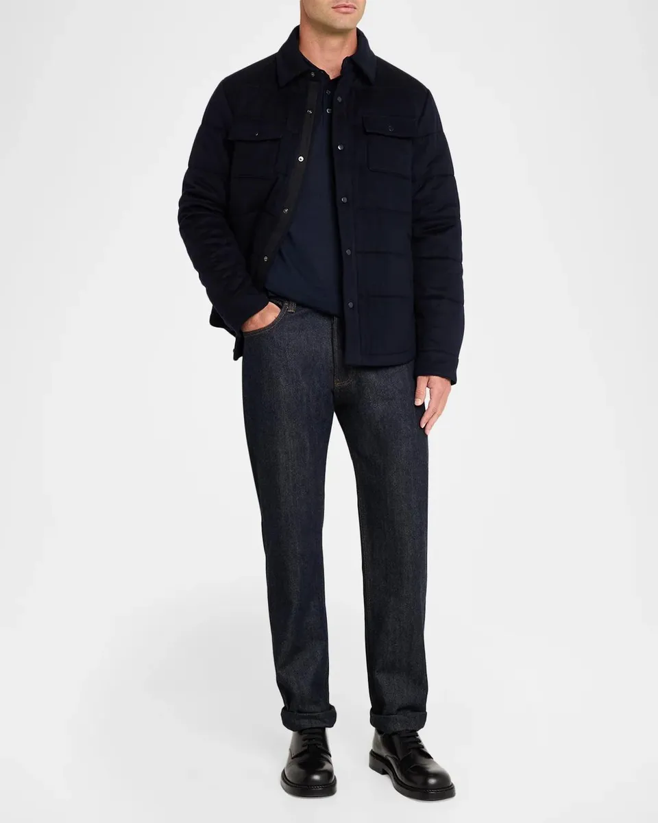 Neiman Marcus Men's Cashmere Long-Sleeve Polo Shirt | Thumbnail 2 Neiman Marcus Men's Cashmere Long-Sleeve Polo Shirt | Thumbnail 2