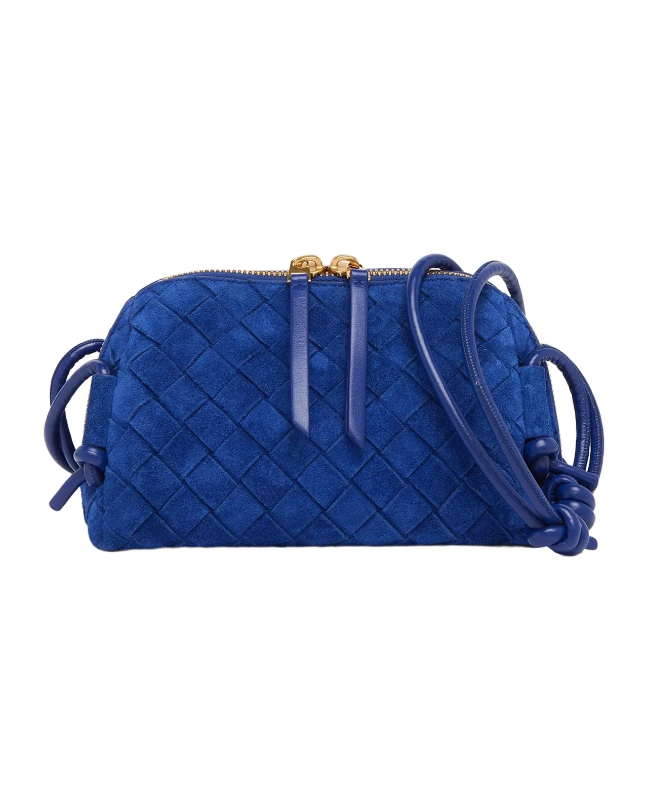 Bottega Veneta Concert Pouch Intrecciato Suede Crossbody Bag