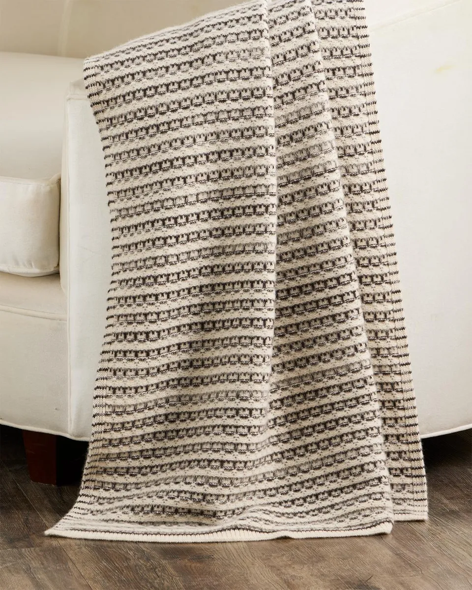 Sofia Cashmere Textured Cashmere Throw Blanket, 56" x 72" | Thumbnail 2
