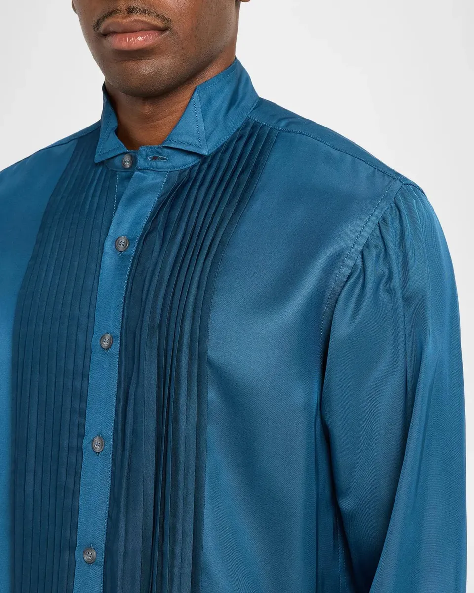 Sanderlak Men's Pleated Bib-Front Tuxedo Shirt | Thumbnail 5 Sanderlak Men's Pleated Bib-Front Tuxedo Shirt | Thumbnail 5