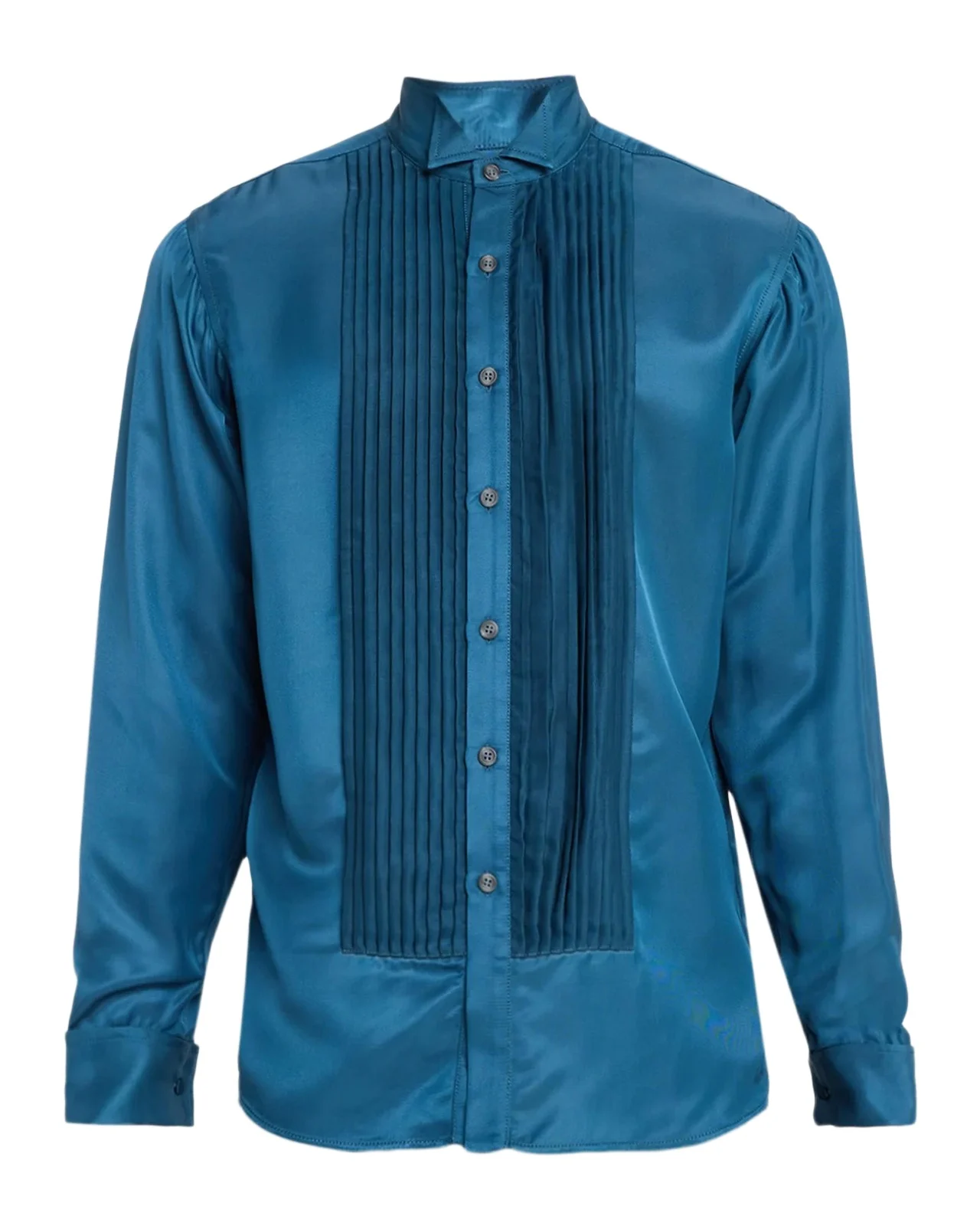 Sanderlak Men's Pleated Bib-Front Tuxedo Shirt