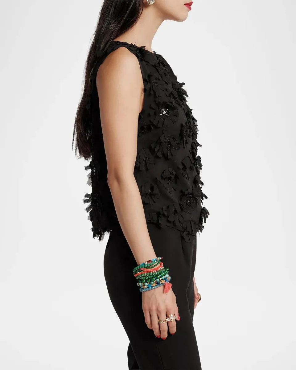 Frances Valentine Cheree Embellished Daisy-Accented Top | Thumbnail 4