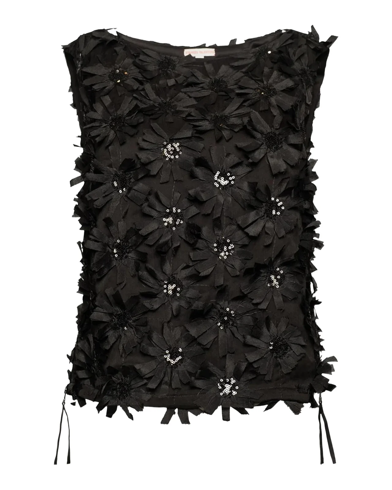 Frances Valentine Cheree Embellished Daisy-Accented Top