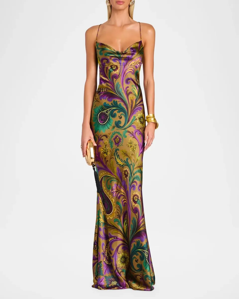 Retrofête Lukka Satin Cowl Gown | Thumbnail 2