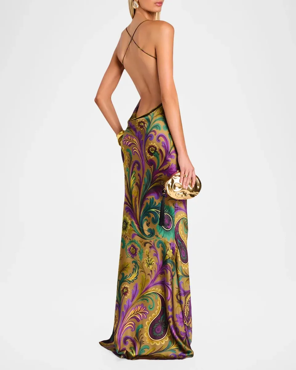 Retrofête Lukka Satin Cowl Gown | Thumbnail 3