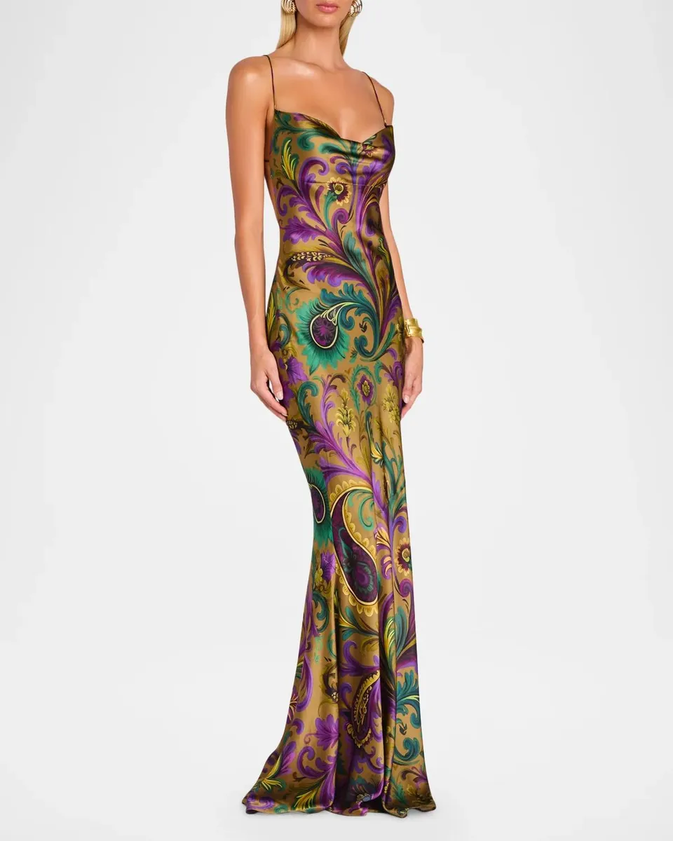 Retrofête Lukka Satin Cowl Gown | Thumbnail 6