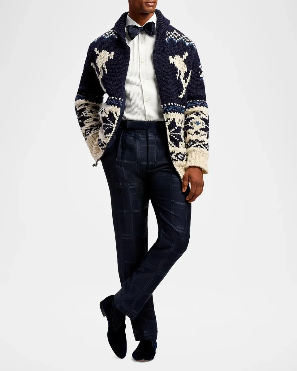 Ralph Lauren Purple Label Men's Wool-Cashmere Shawl Cardigan | Thumbnail 2 Ralph Lauren Purple Label Men's Wool-Cashmere Shawl Cardigan | Thumbnail 2