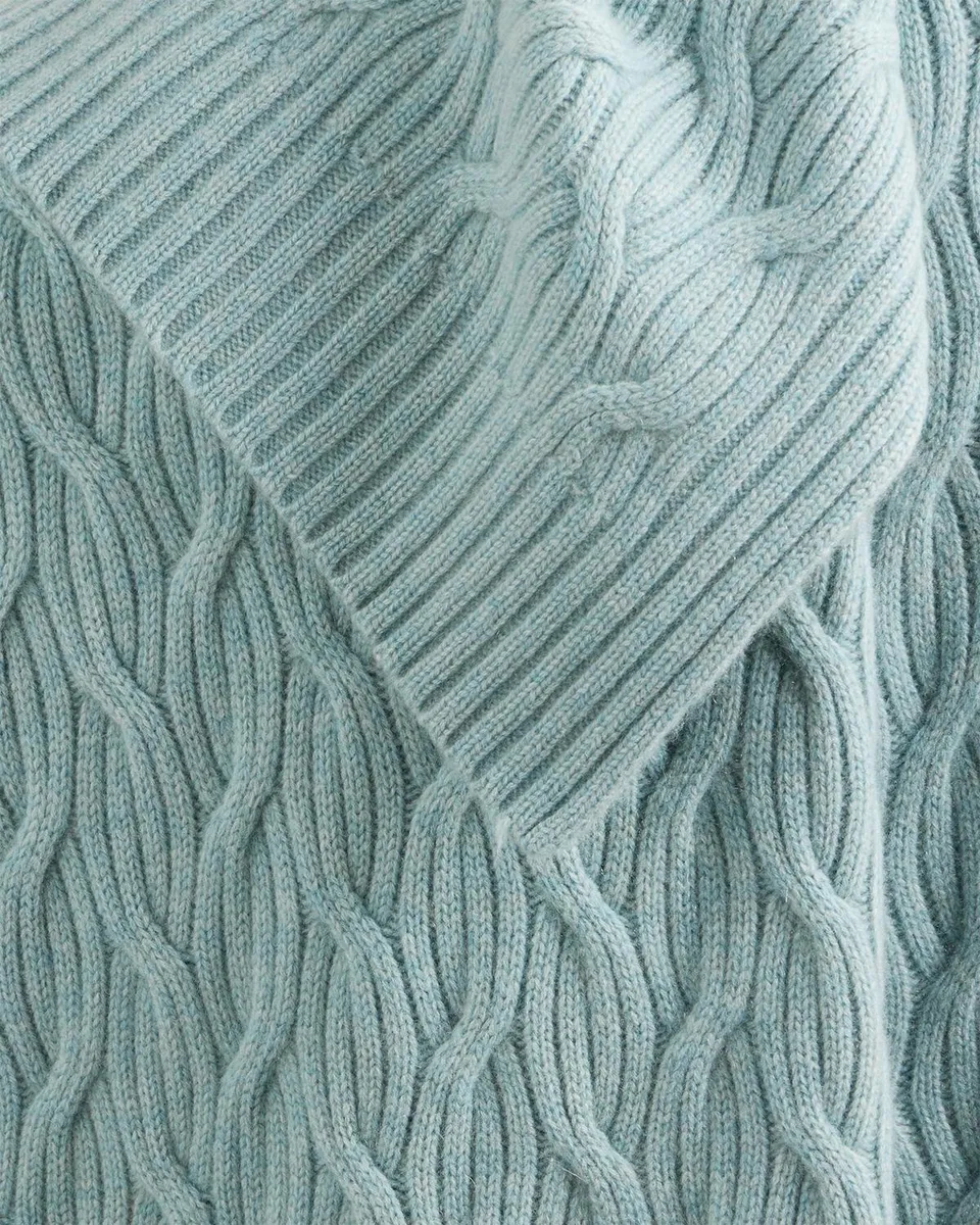 Sofia Cashmere Modern Cable-Knit Cashmere Throw, 56" x 72" | Thumbnail 4 Sofia Cashmere Modern Cable-Knit Cashmere Throw, 56" x 72" | Thumbnail 4