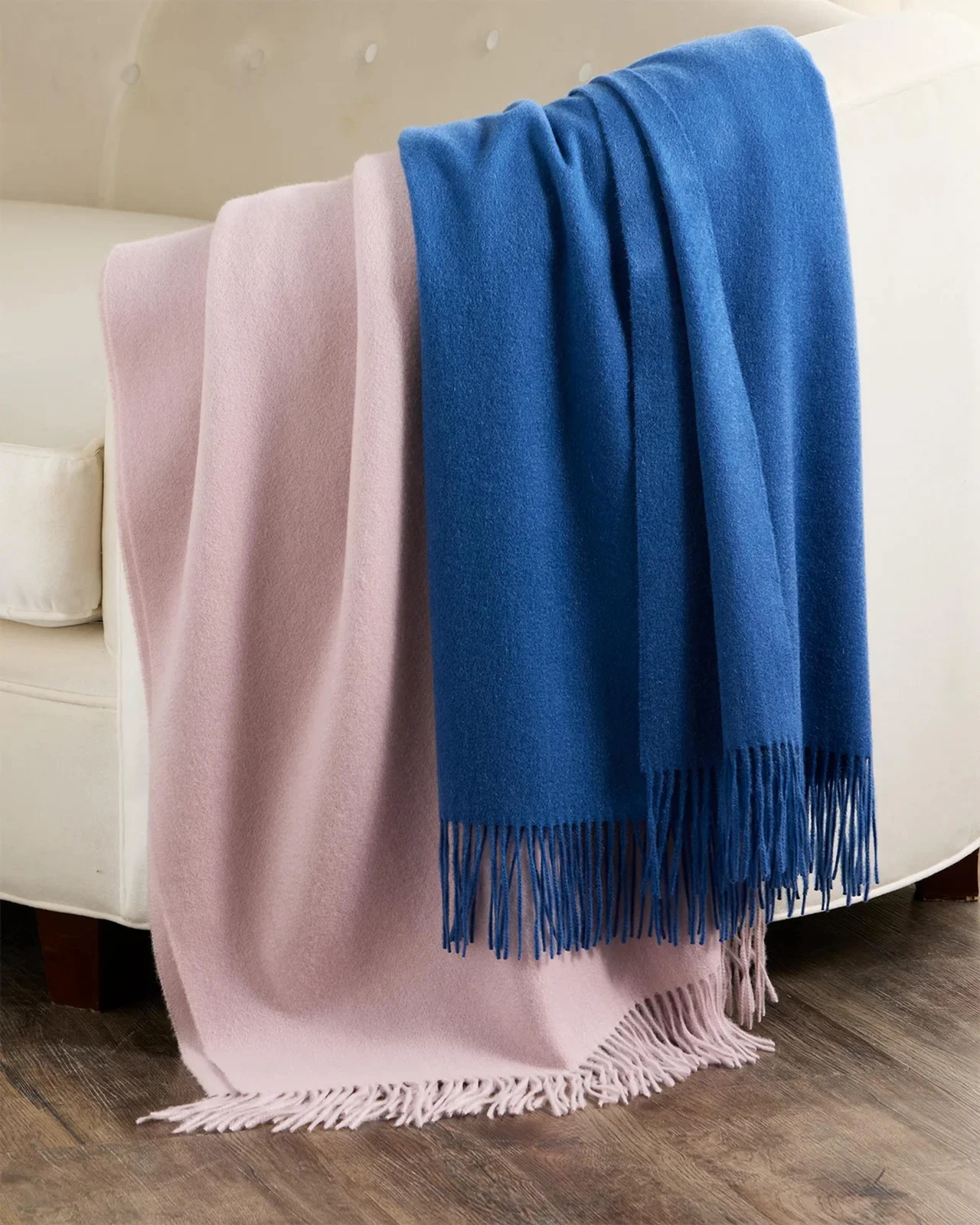 Sofia Cashmere Fringed Cashmere Throw Blanket, 56" x 72"