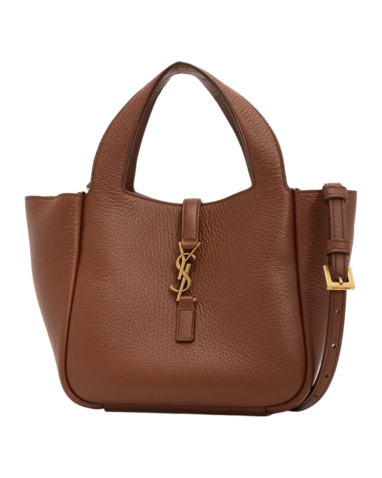Saint Laurent Le 5 à 7 Bea Mini Tote Bag in Grained Leather