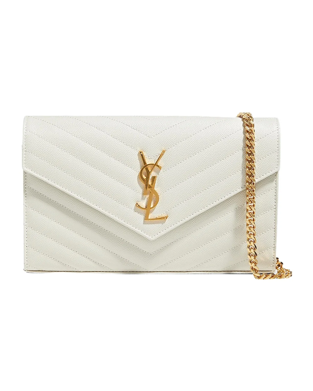 Saint Laurent Logo Quilted Leather Shoulder Bag