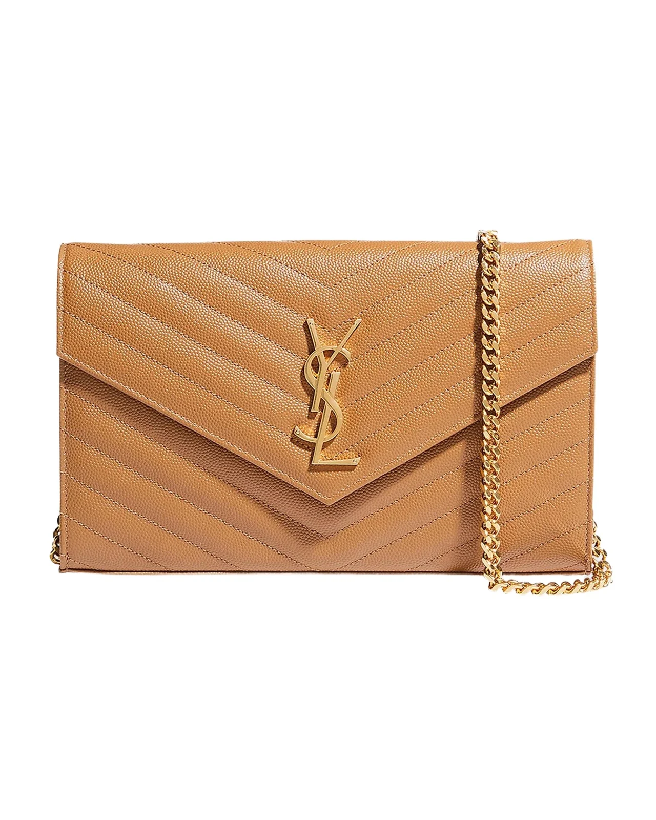 Saint Laurent Logo Quilted Leather Shoulder Bag