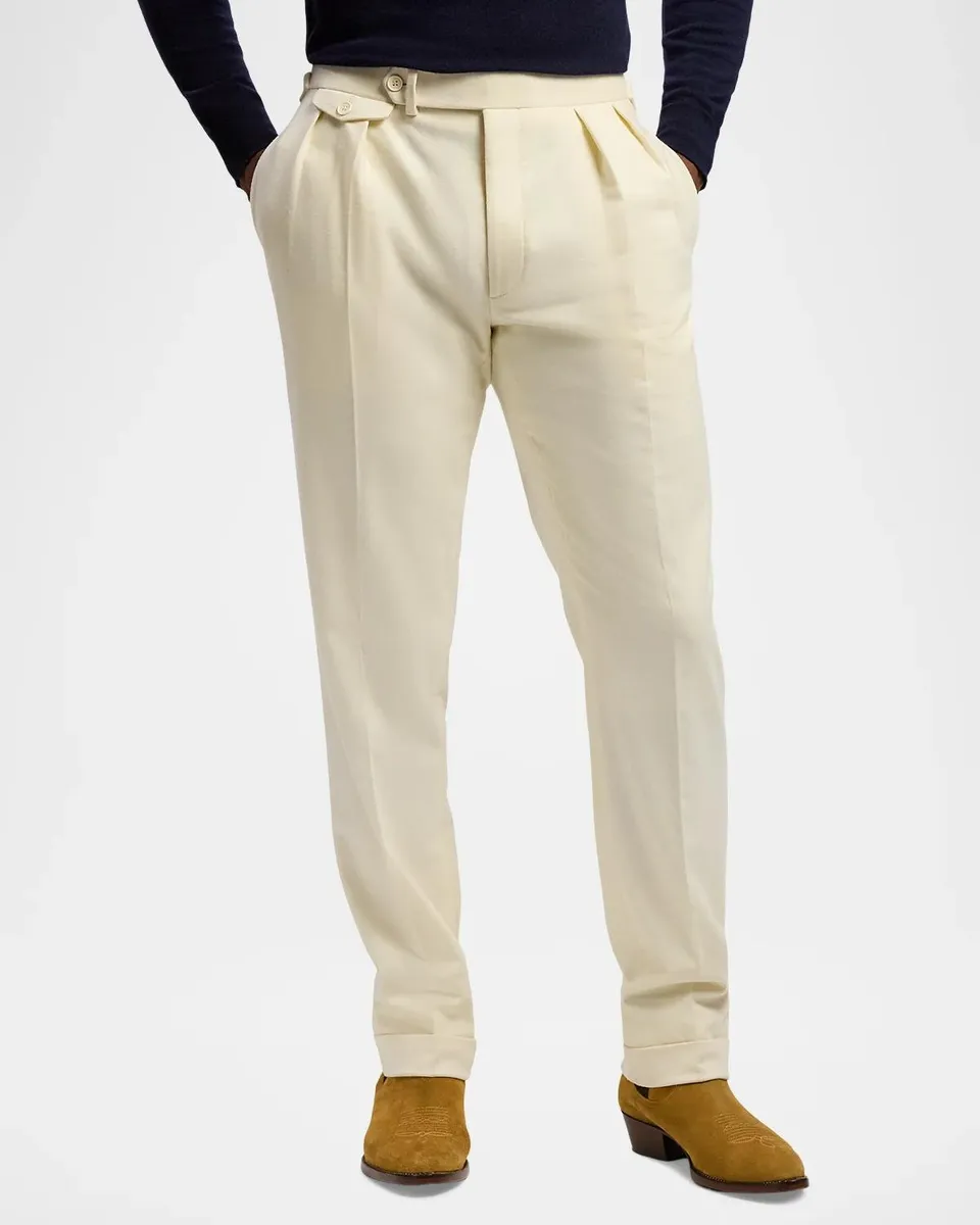 Ralph Lauren Purple Label Men's Gregory Hand-Tailored Wool Trousers | Thumbnail 4 Ralph Lauren Purple Label Men's Gregory Hand-Tailored Wool Trousers | Thumbnail 4