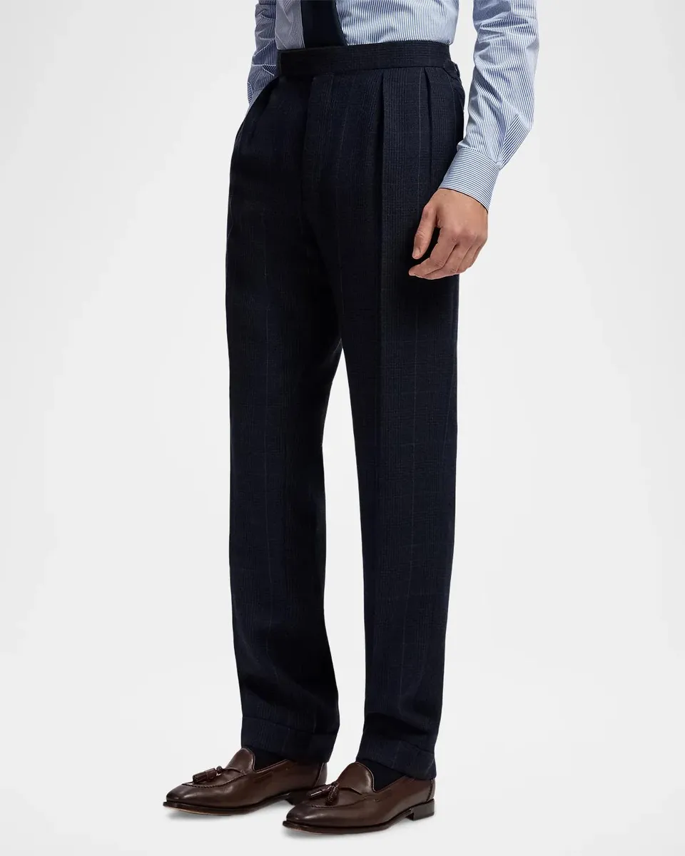 Ralph Lauren Purple Label Men's Gregory Hand-Tailored Cashmere Pleated Trousers | Thumbnail 6 Ralph Lauren Purple Label Men's Gregory Hand-Tailored Cashmere Pleated Trousers | Thumbnail 6