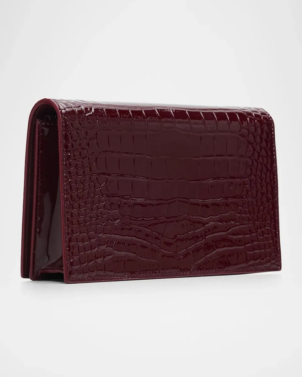 Saint Laurent YSL Croc-Embossed Leather Crossbody Bag | Thumbnail 3 Saint Laurent YSL Croc-Embossed Leather Crossbody Bag | Thumbnail 3