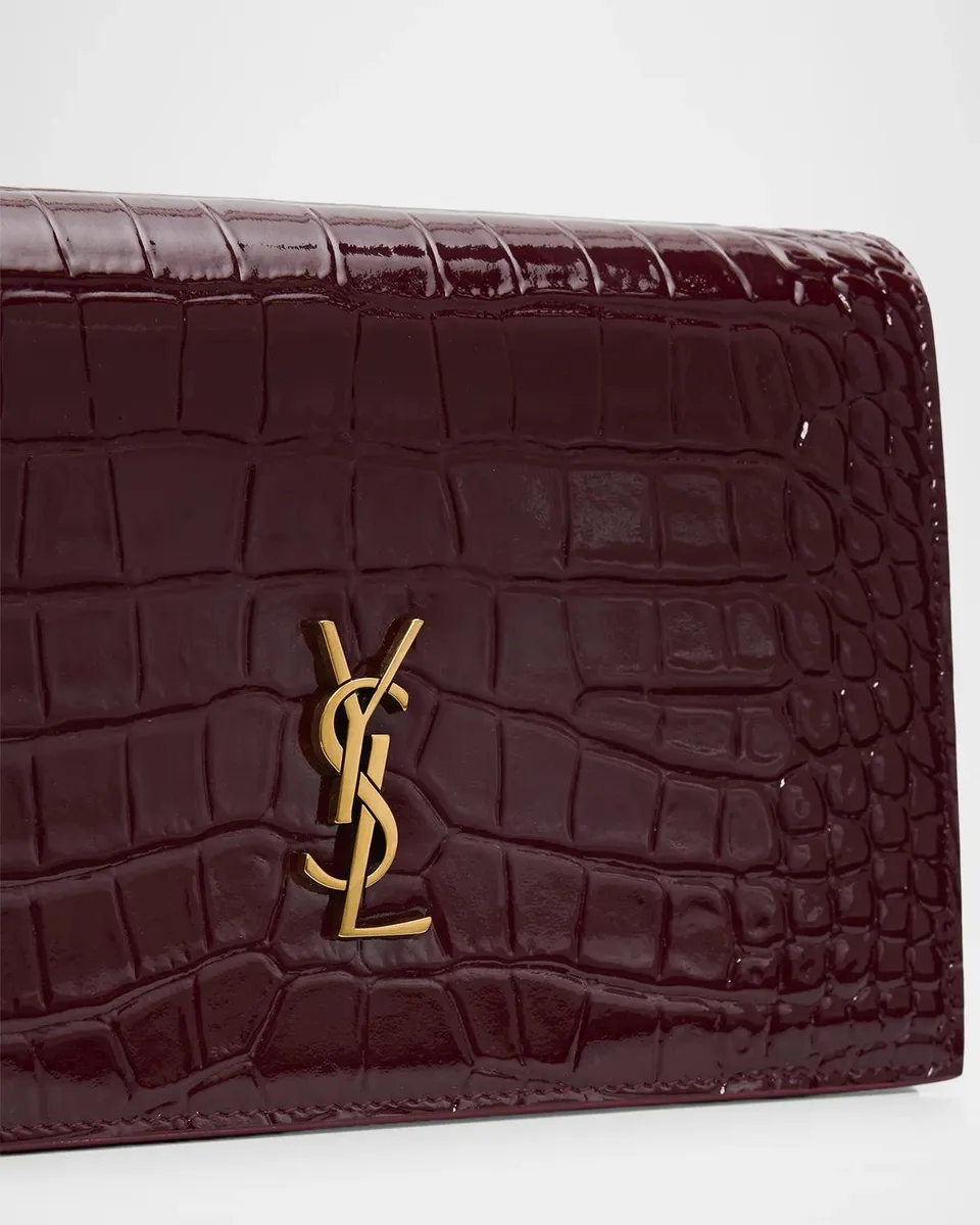 Saint Laurent YSL Croc-Embossed Leather Crossbody Bag | Thumbnail 6 Saint Laurent YSL Croc-Embossed Leather Crossbody Bag | Thumbnail 6