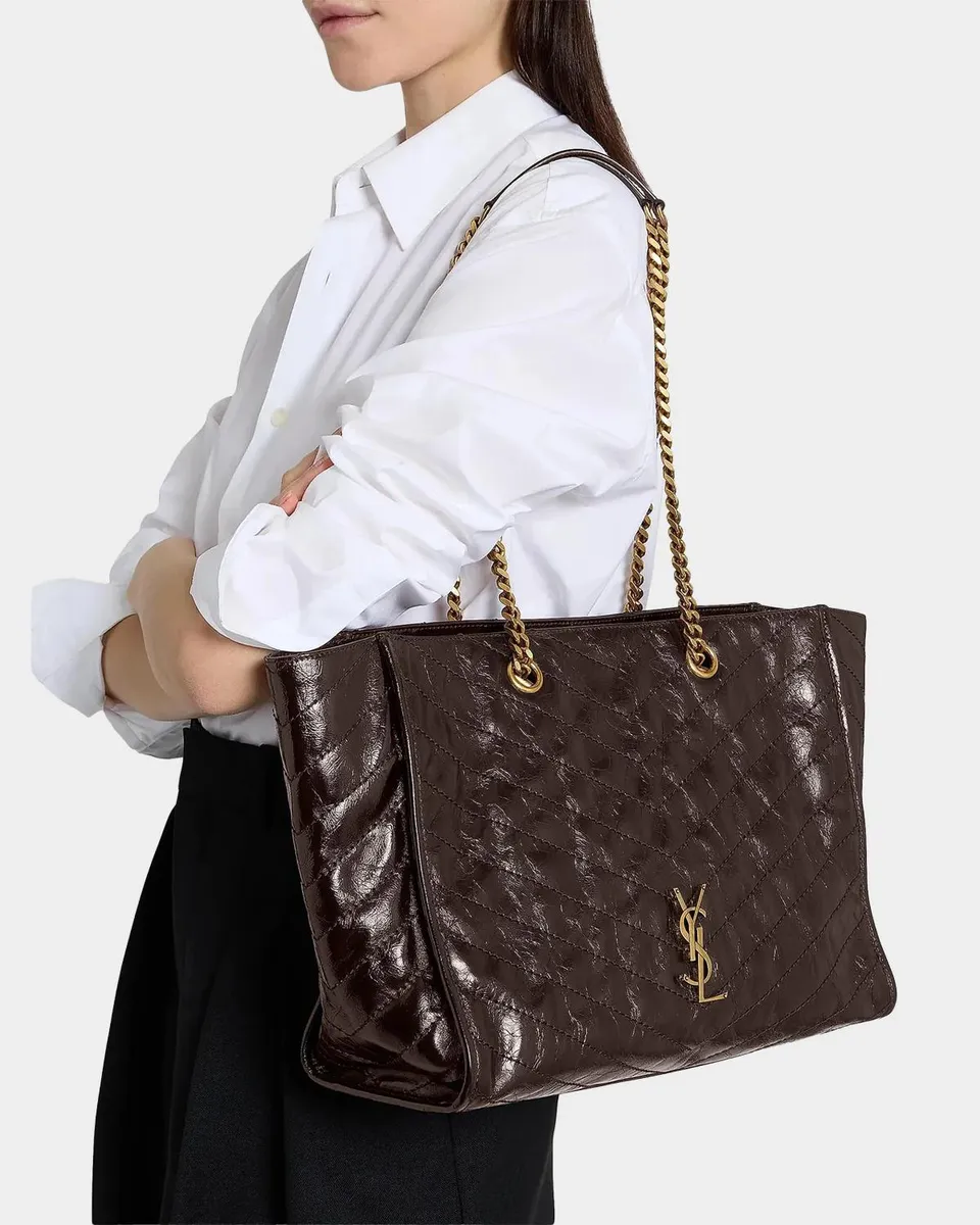 Saint Laurent Niki YSL Chevron Quilted Shopping Tote Bag | Thumbnail 2 Saint Laurent Niki YSL Chevron Quilted Shopping Tote Bag | Thumbnail 2