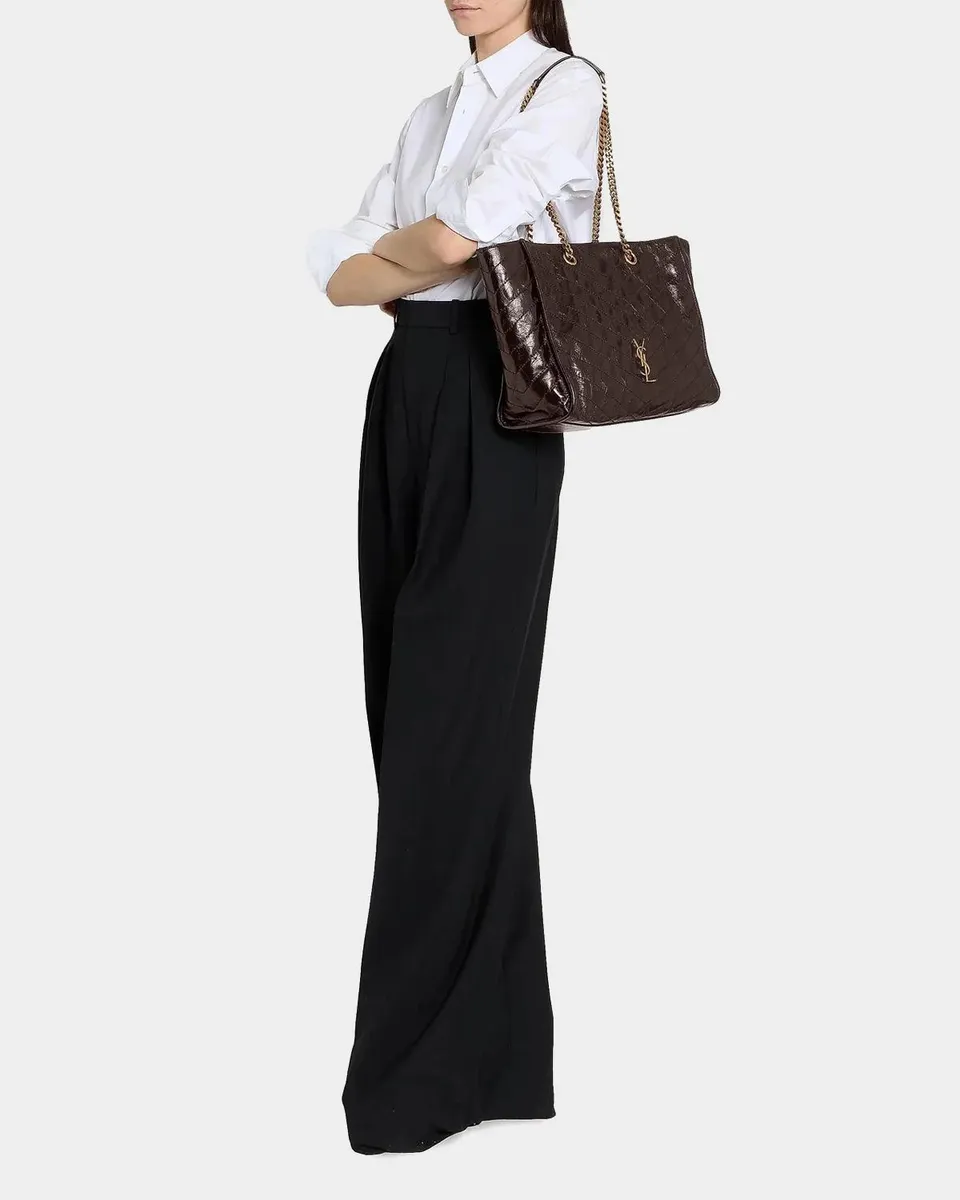 Saint Laurent Niki YSL Chevron Quilted Shopping Tote Bag | Thumbnail 4 Saint Laurent Niki YSL Chevron Quilted Shopping Tote Bag | Thumbnail 4
