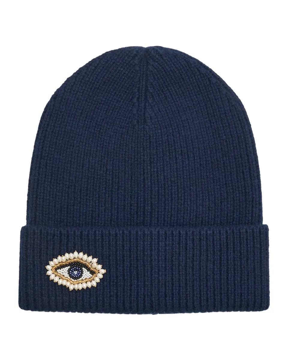 Carolyn Rowan Beaded Evil Eye Cashmere Beanie | Thumbnail 2 Carolyn Rowan Beaded Evil Eye Cashmere Beanie | Thumbnail 2