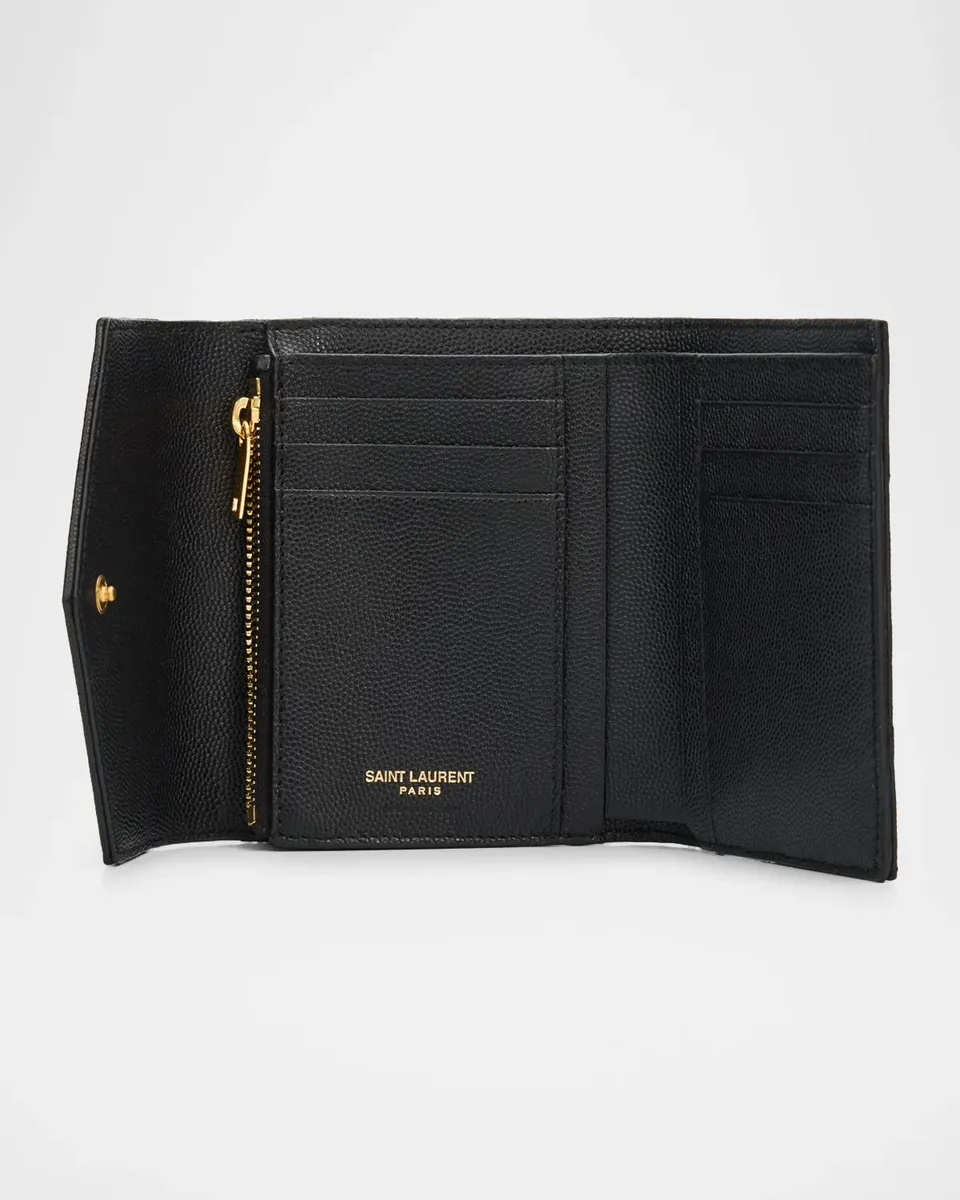 Saint Laurent YSL Trifold Grain Leather Wallet | Thumbnail 4