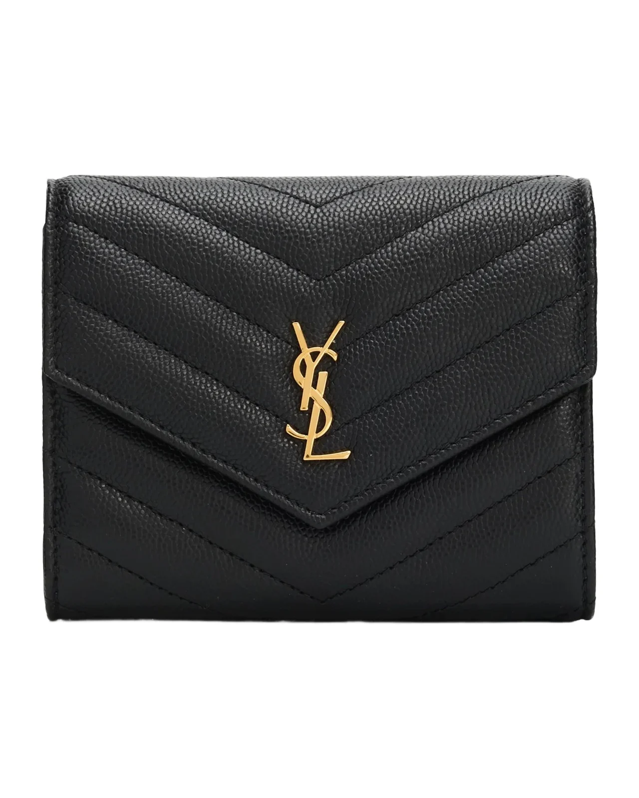 YSL Trifold Grain Leather Wallet YSL Trifold Grain Leather Wallet