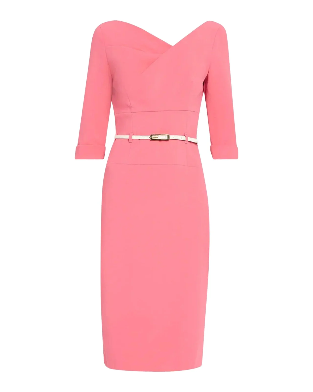 Jackie 3/4-Sleeve Belted Dress