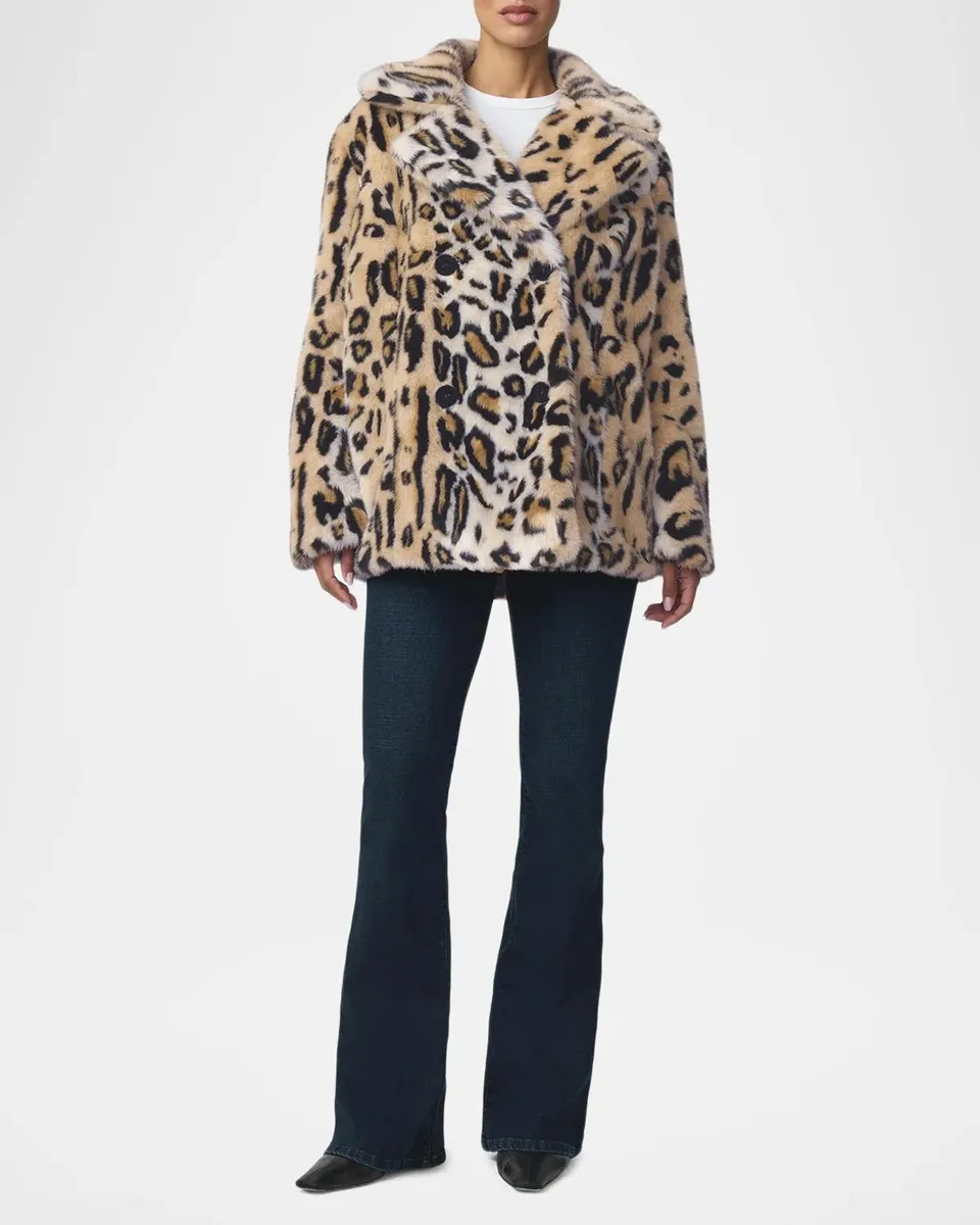 Joe's Jeans The Leopard Double-Breasted Faux-Fur Coat | Thumbnail 2 Joe's Jeans The Leopard Double-Breasted Faux-Fur Coat | Thumbnail 2