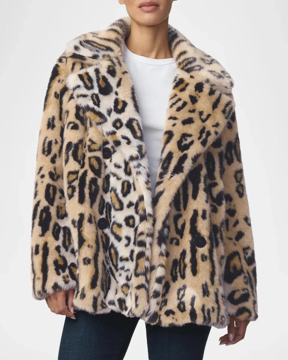 Joe's Jeans The Leopard Double-Breasted Faux-Fur Coat | Thumbnail 4 Joe's Jeans The Leopard Double-Breasted Faux-Fur Coat | Thumbnail 4