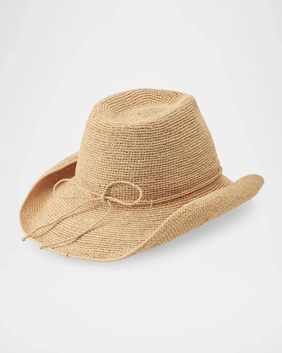 Helen Kaminski Belen Raffia Crochet Western Hat | Thumbnail 2 Helen Kaminski Belen Raffia Crochet Western Hat | Thumbnail 2