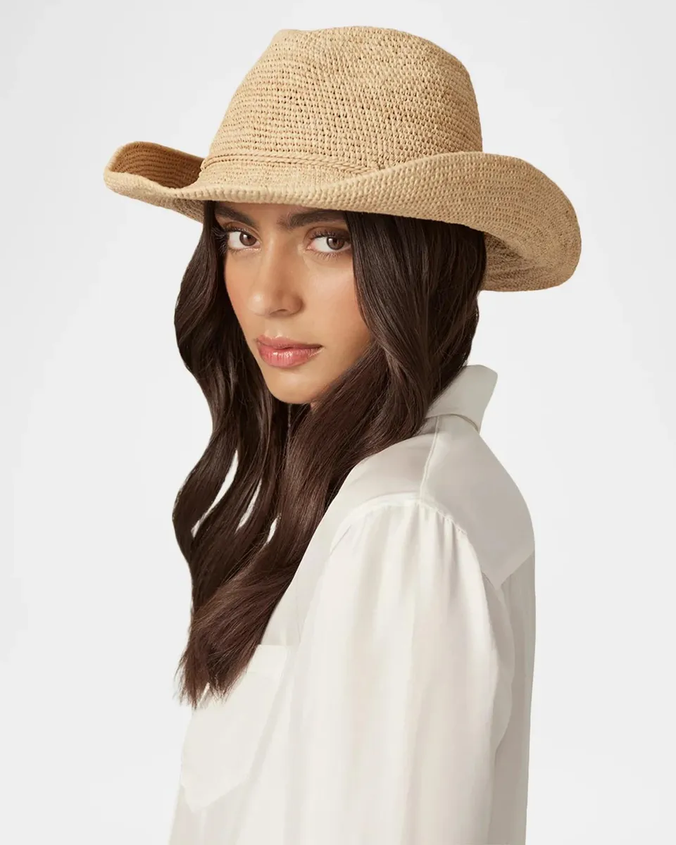 Helen Kaminski Belen Raffia Crochet Western Hat | Thumbnail 4 Helen Kaminski Belen Raffia Crochet Western Hat | Thumbnail 4