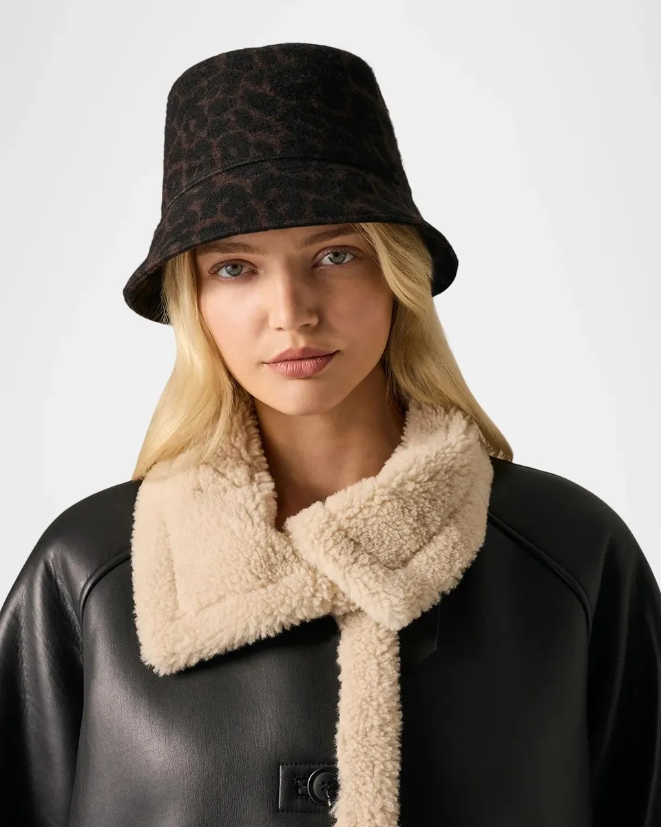 Helen Kaminski Cyrus Wool-Blend Leopard Jacquard Bucket Hat | Thumbnail 2 Helen Kaminski Cyrus Wool-Blend Leopard Jacquard Bucket Hat | Thumbnail 2
