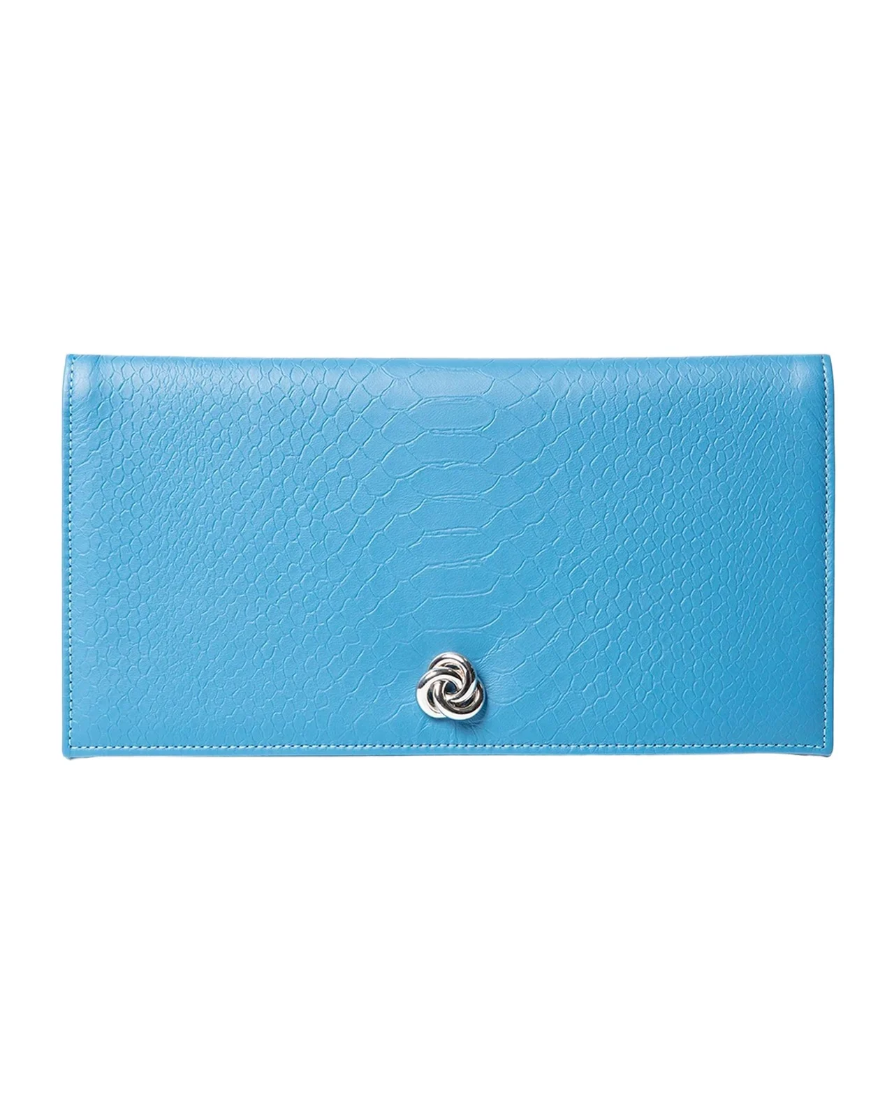Eloise Snakeskin-Embossed Leather Clutch Bag