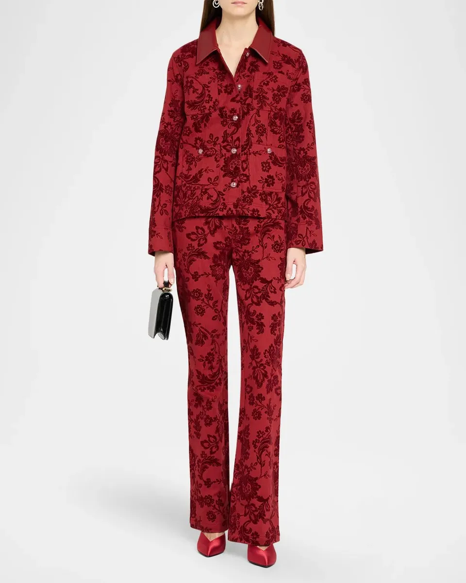 Cinq à Sept Paisley Flocked Damask Bootcut Pants | Thumbnail 2 Cinq à Sept Paisley Flocked Damask Bootcut Pants | Thumbnail 2