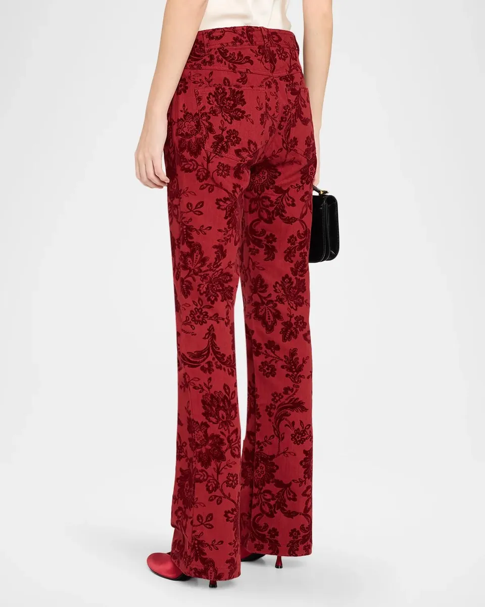 Cinq à Sept Paisley Flocked Damask Bootcut Pants | Thumbnail 3 Cinq à Sept Paisley Flocked Damask Bootcut Pants | Thumbnail 3