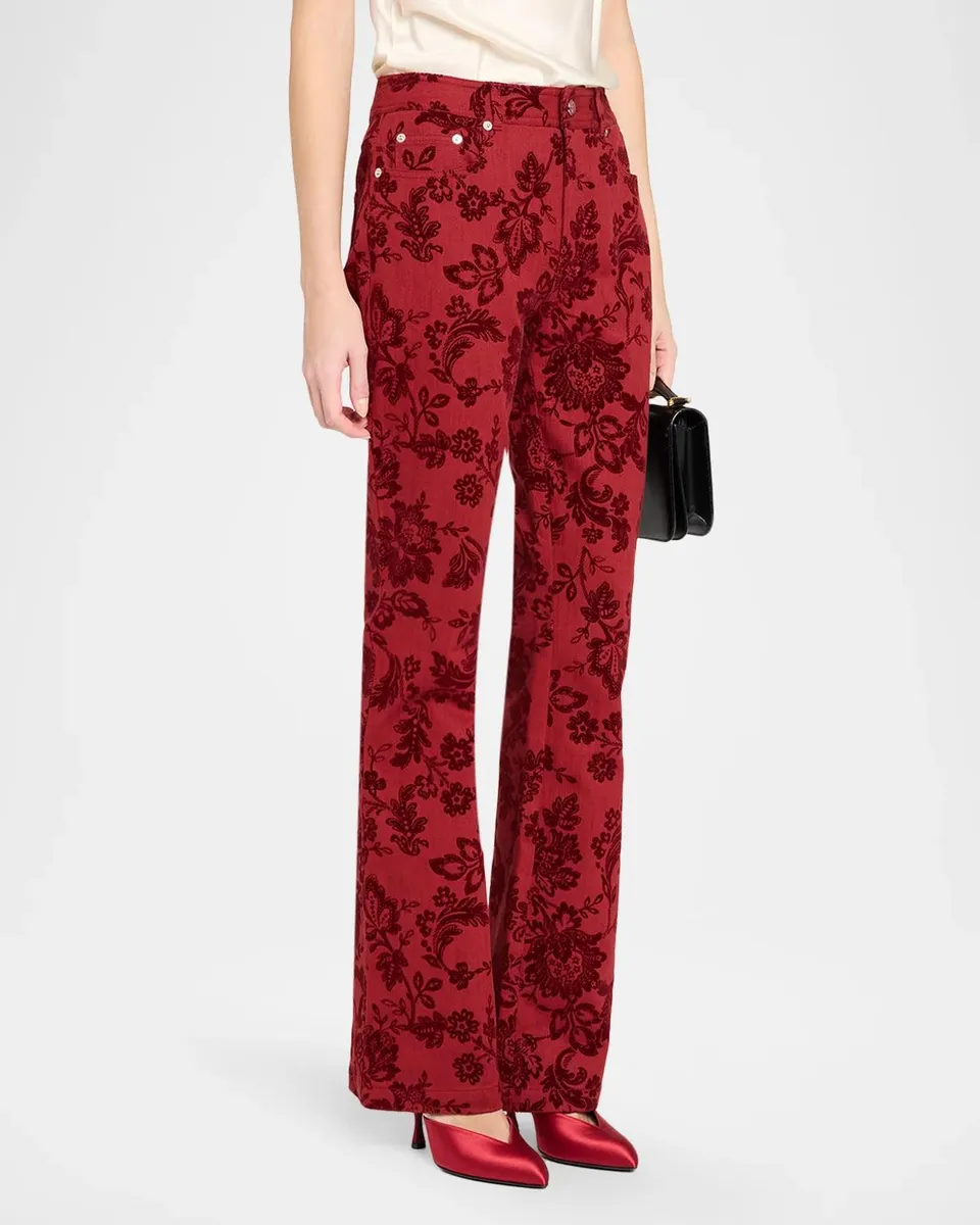 Cinq à Sept Paisley Flocked Damask Bootcut Pants | Thumbnail 4 Cinq à Sept Paisley Flocked Damask Bootcut Pants | Thumbnail 4