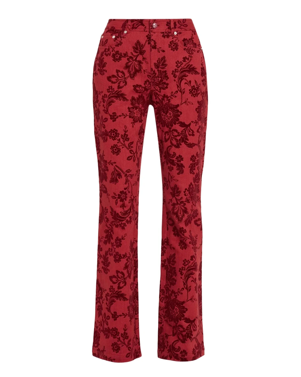 Cinq à Sept Paisley Flocked Damask Bootcut Pants