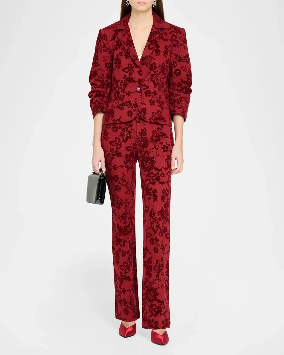 Cinq à Sept Paisley Flocked Damask Blazer | Thumbnail 2