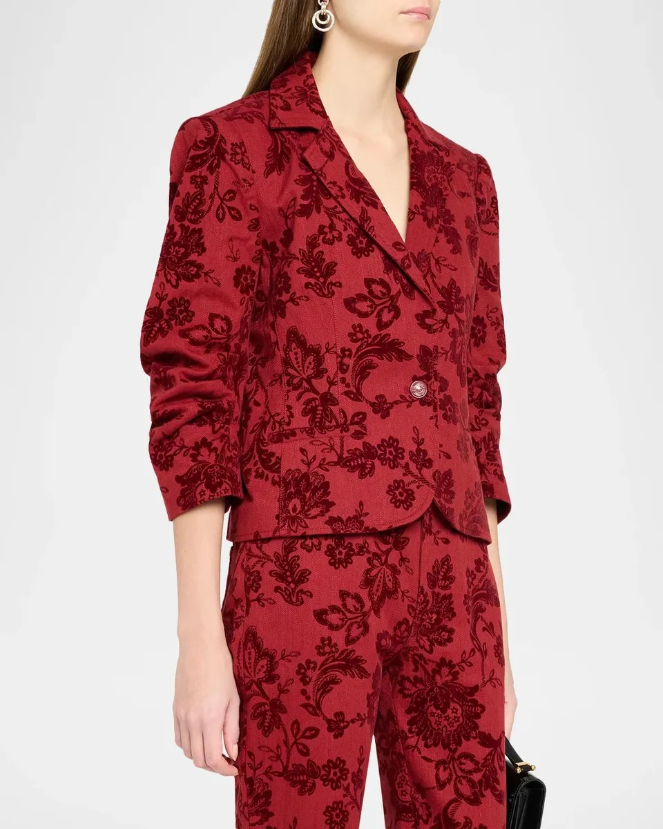 Cinq à Sept Paisley Flocked Damask Blazer | Thumbnail 4