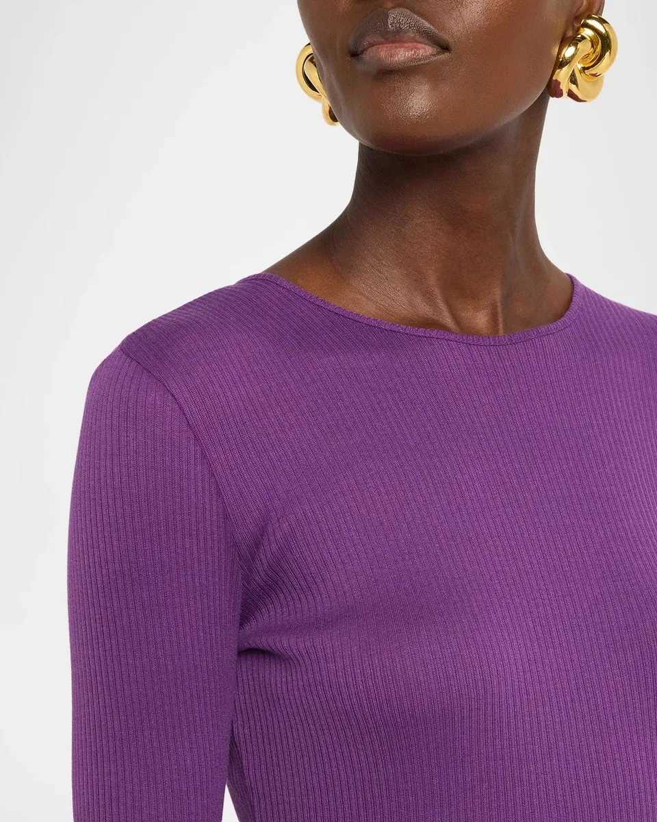 Vince Ribbed Long-Sleeve Crewneck Top | Thumbnail 5 Vince Ribbed Long-Sleeve Crewneck Top | Thumbnail 5