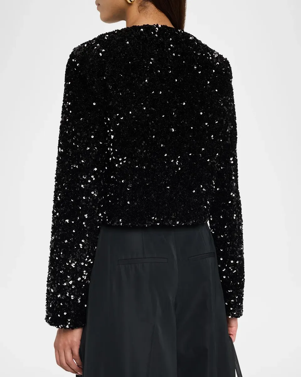 Vince Sequined Collarless Jacket | Thumbnail 3 Vince Sequined Collarless Jacket | Thumbnail 3