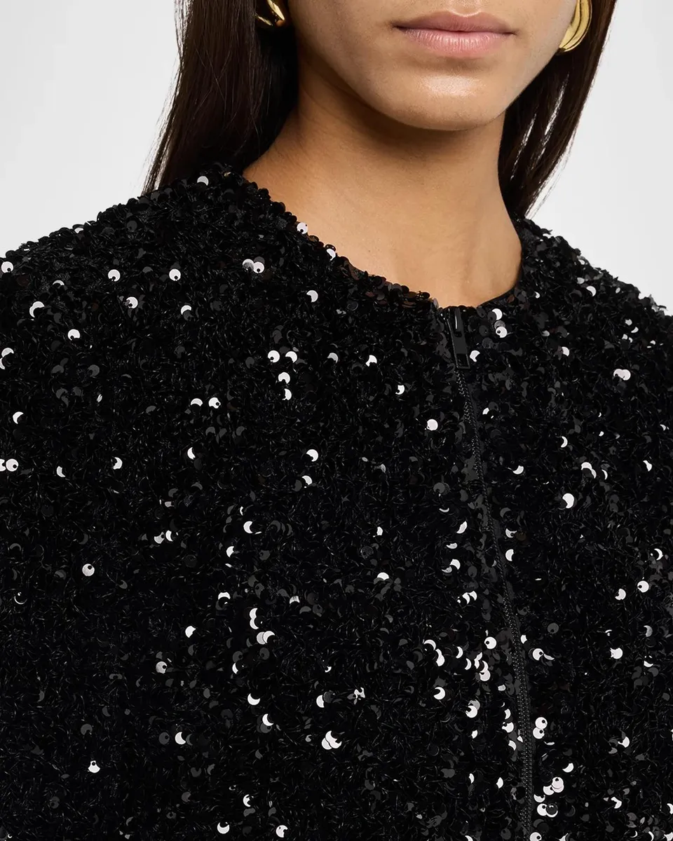 Vince Sequined Collarless Jacket | Thumbnail 5 Vince Sequined Collarless Jacket | Thumbnail 5