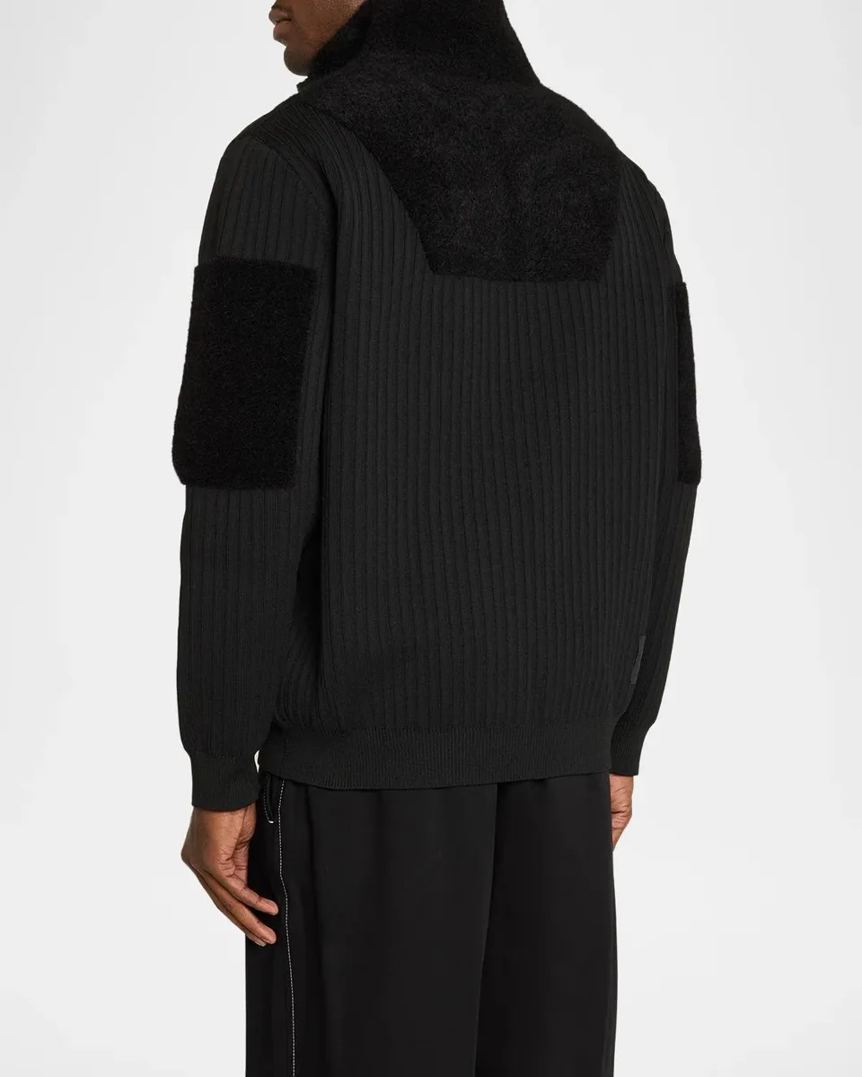 Adidas x Y-3 Men's Knit-Panel Blocked Half-Zip Sweatshirt | Thumbnail 3 Adidas x Y-3 Men's Knit-Panel Blocked Half-Zip Sweatshirt | Thumbnail 3
