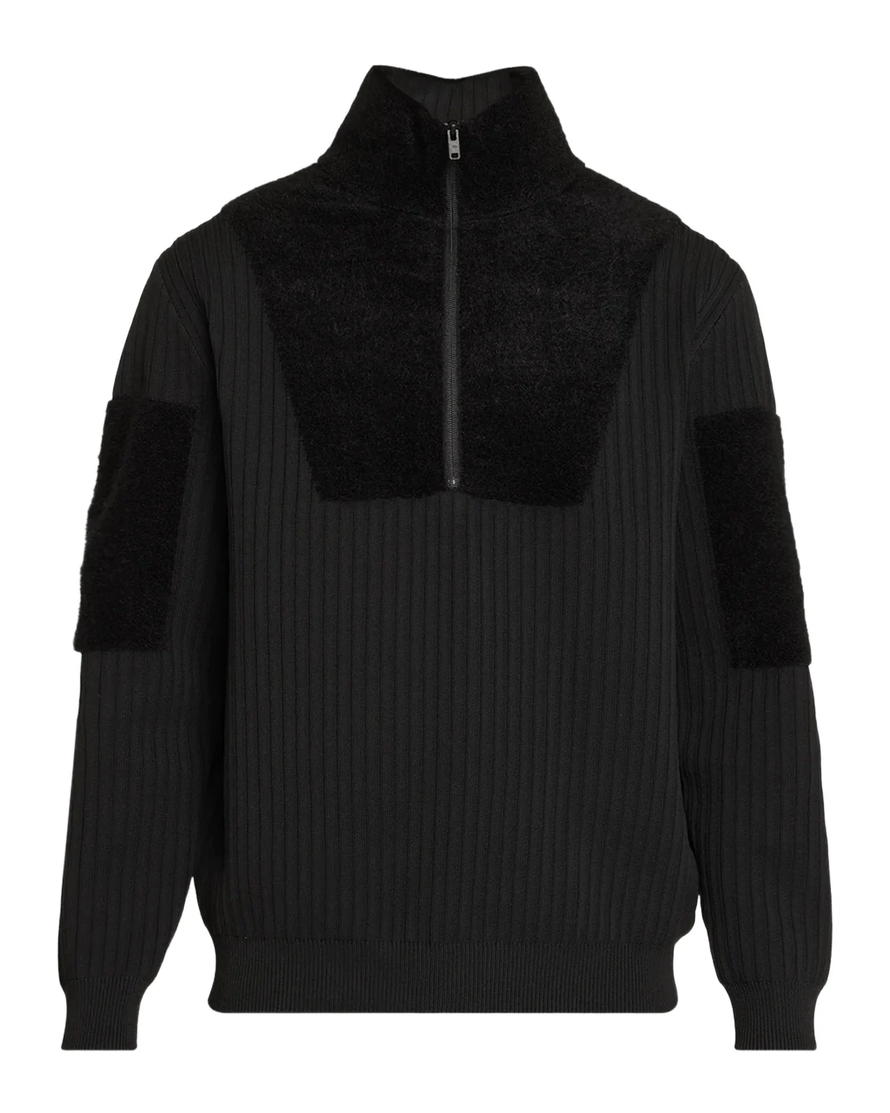 x Y-3 Men's Knit-Panel Blocked Half-Zip Sweatshirt x Y-3 Men's Knit-Panel Blocked Half-Zip Sweatshirt