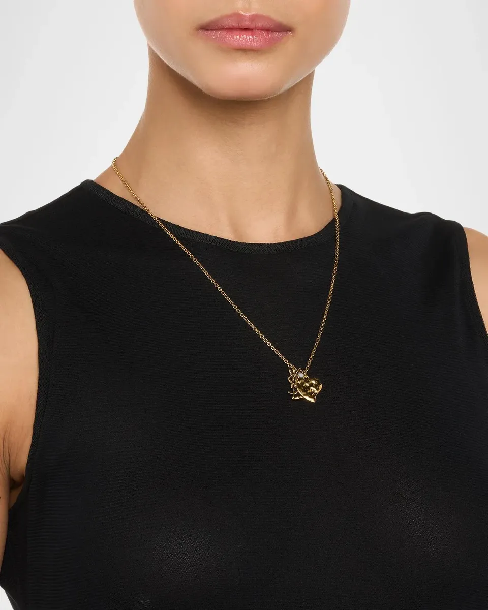 Saint Laurent YSL Cassandre Heart Necklace | Thumbnail 2 Saint Laurent YSL Cassandre Heart Necklace | Thumbnail 2