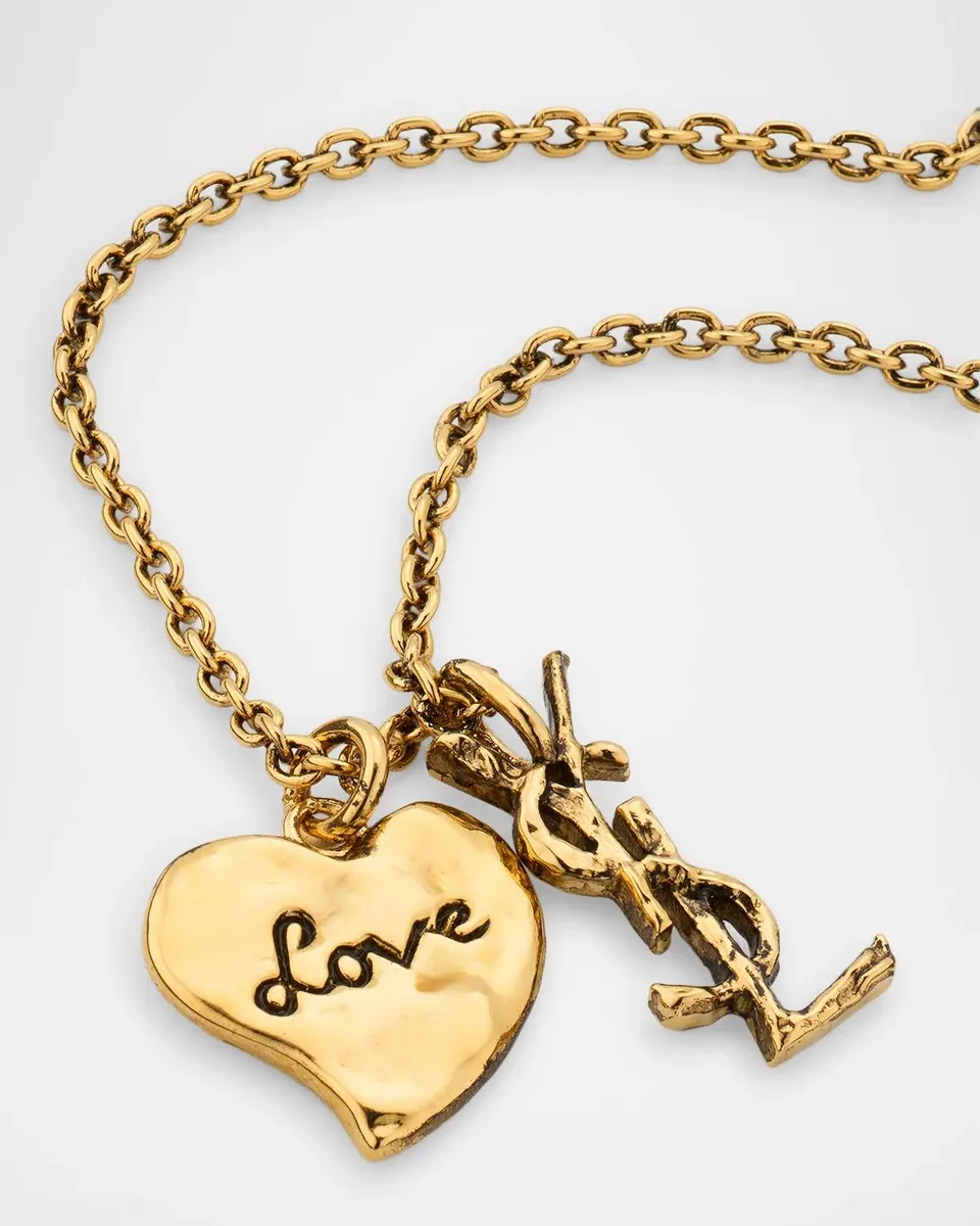 Saint Laurent YSL Cassandre Heart Necklace | Thumbnail 3 Saint Laurent YSL Cassandre Heart Necklace | Thumbnail 3