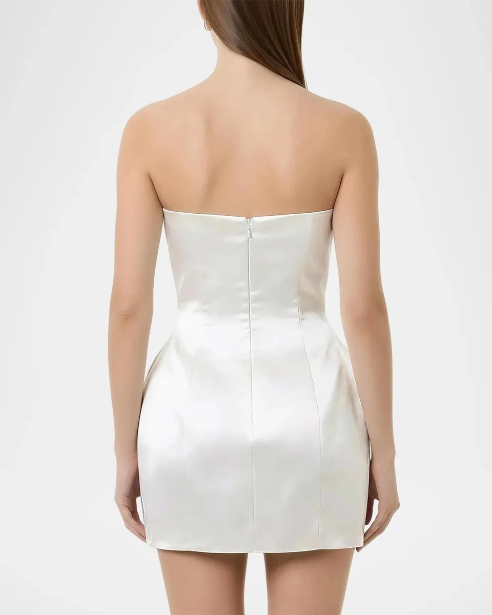 NICHOLAS Kaline Strapless Satin Mini Dress | Thumbnail 3