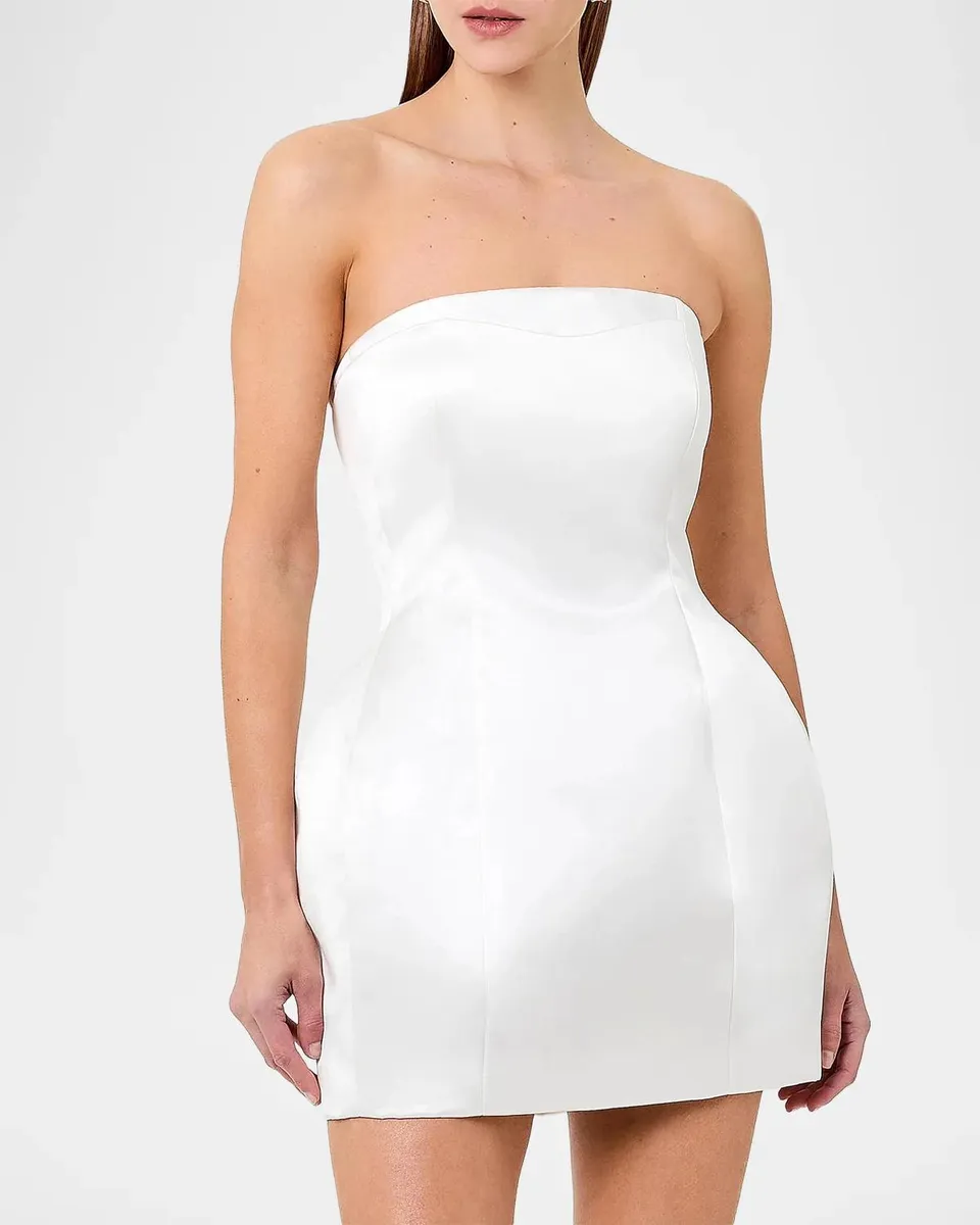 NICHOLAS Kaline Strapless Satin Mini Dress | Thumbnail 5