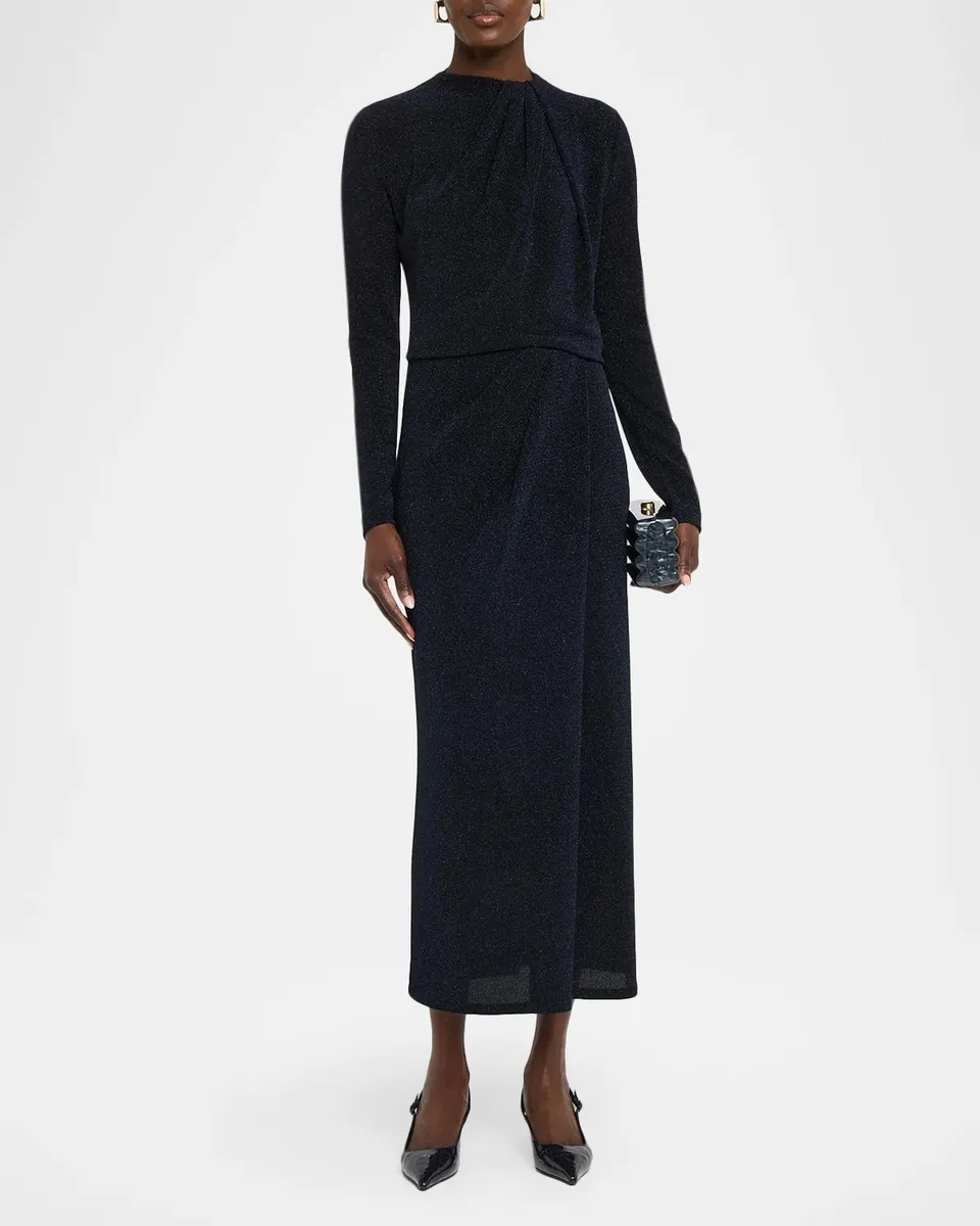Vince Twist Mock-Neck Metallic Top | Thumbnail 2 Vince Twist Mock-Neck Metallic Top | Thumbnail 2