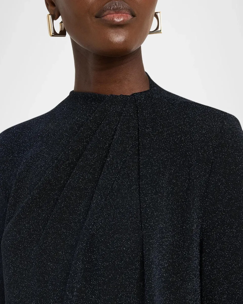 Vince Twist Mock-Neck Metallic Top | Thumbnail 5 Vince Twist Mock-Neck Metallic Top | Thumbnail 5